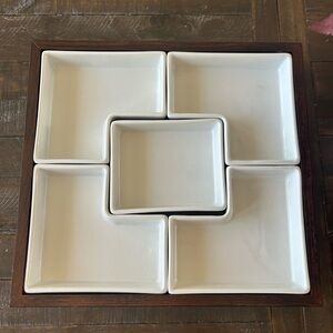 Pottery Barn Elegant White Ceramic Serving Tray